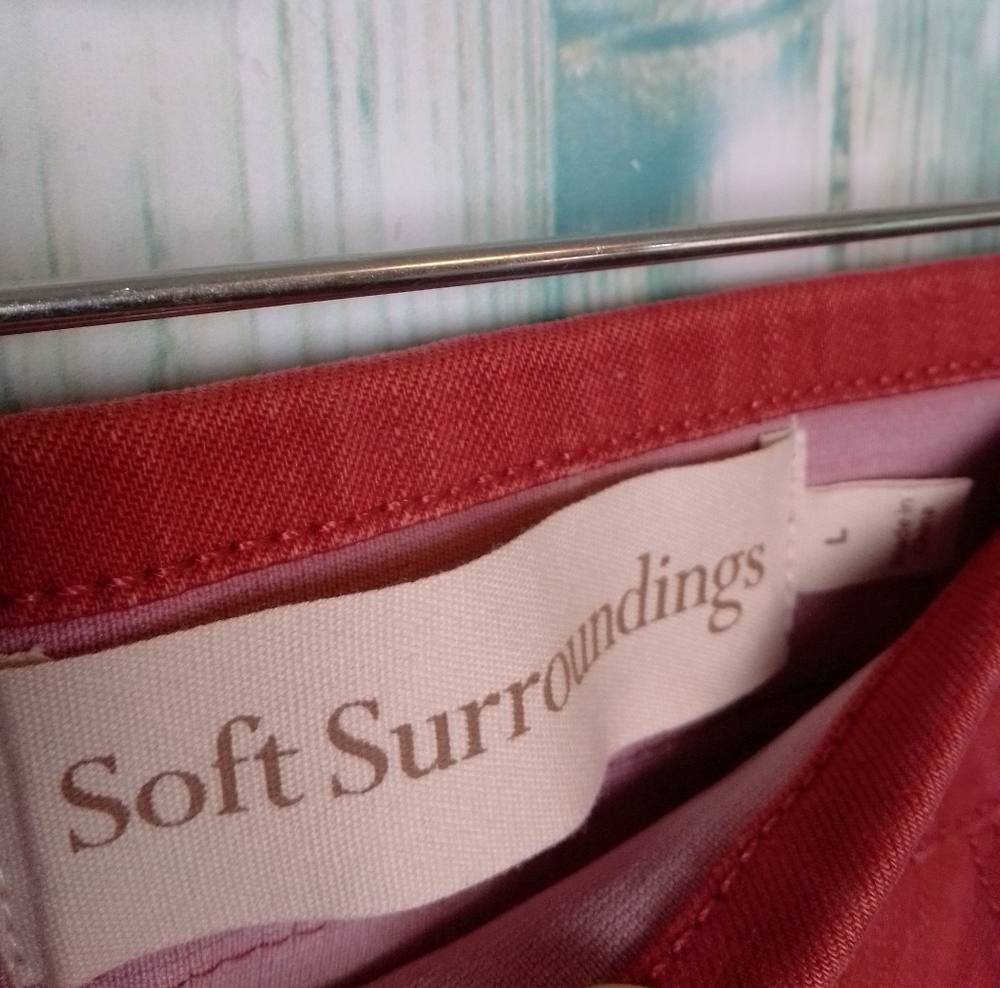NWT Soft Surroundings Ultimate Denim Relaxed Straight Jeans Canyon Clay Large - Picture 6 of 7